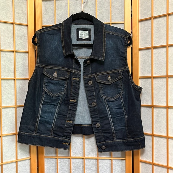 Wax Jean Jackets & Coats Wax Jean Denim Vest 2x Poshmark